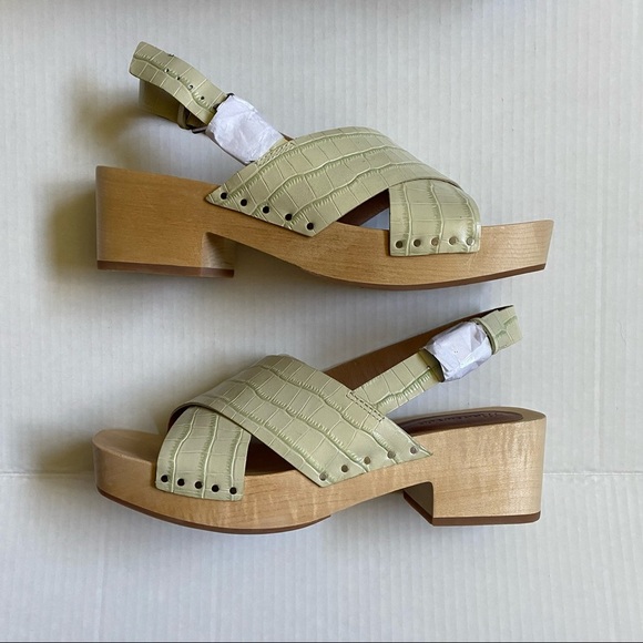 Madewell Farrah Croc Embossed Leather Slingback Clog NWT - Picture 10 of 16